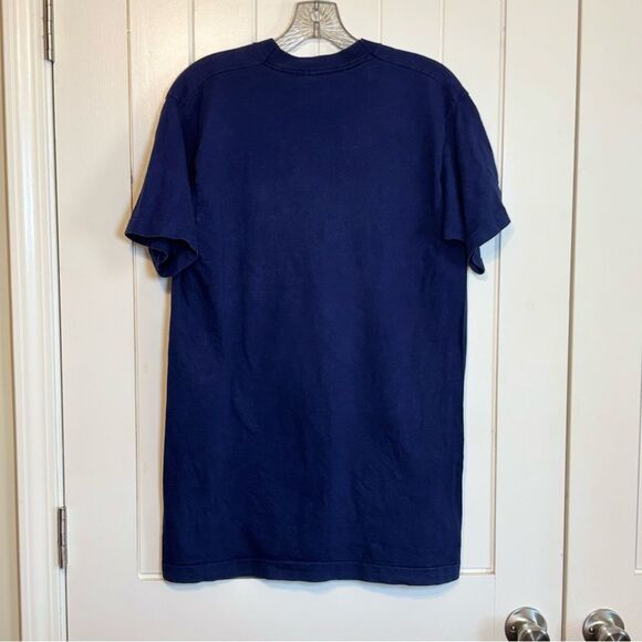 Vintage 1994 Single Stitch Navy Graphic T-Shirt Kokopelli Flute Montana - Picture 6 of 8